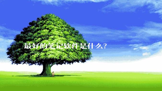 最好的笔记软件是什么？